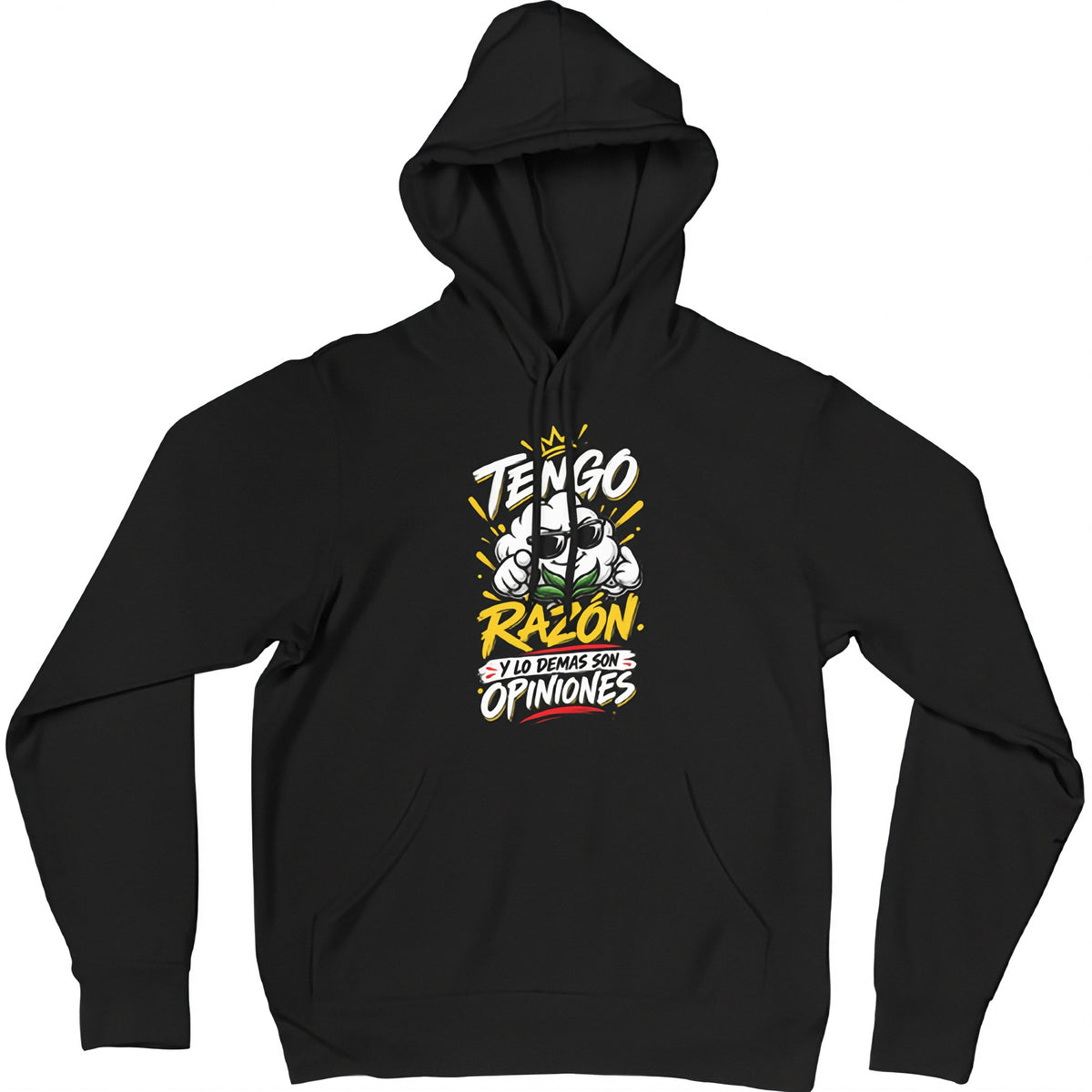 Sudadera negra Tengo Razón - Humor con actitud | Algodón Rebelde