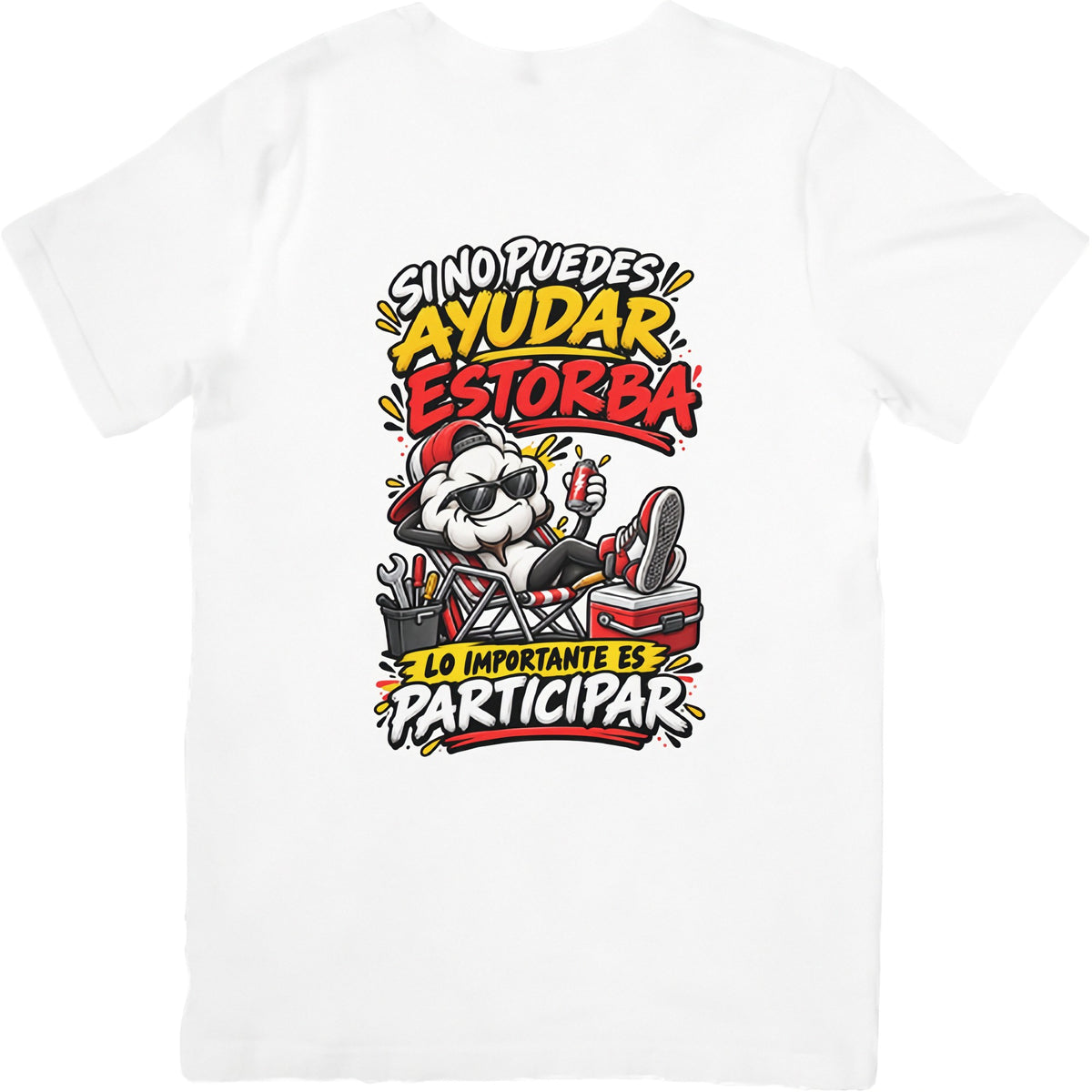 Camiseta blanca Si No Puedes Ayudar Estorba - Humor trabajo