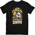 Camiseta negra Con la Cerveza Forjo Este Cuerpo - Humor cervecero | Algodón Rebelde