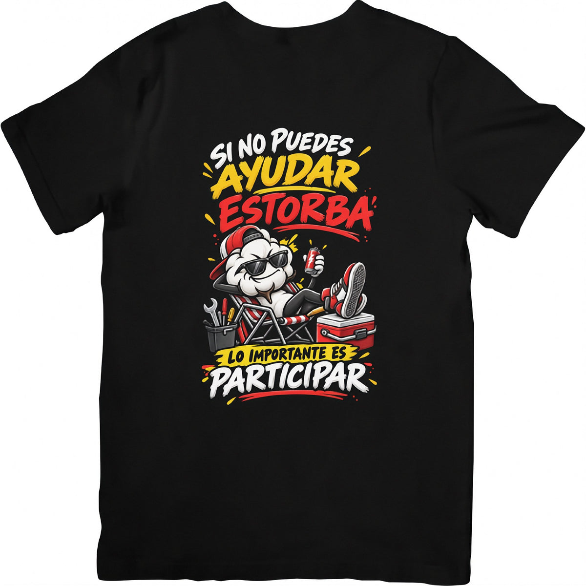 Camiseta negra Si No Puedes Ayudar Estorba - Humor trabajo