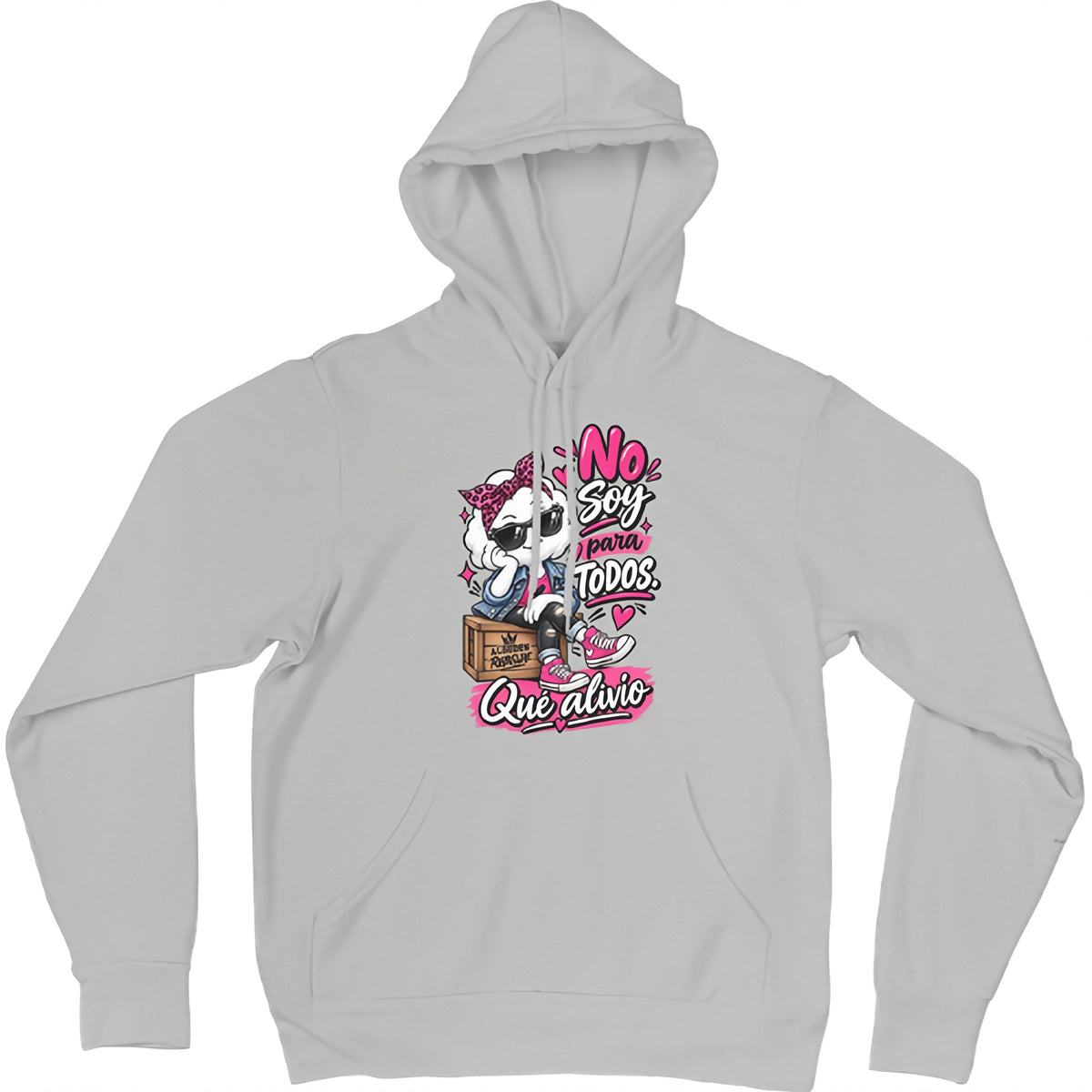 Sudadera gris Algodón Alivio - Actitud y amor propio | Algodón Rebelde