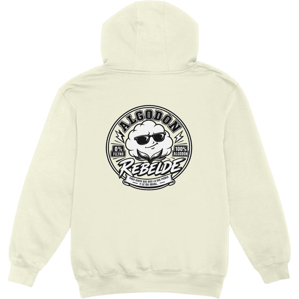 Sudadera beige Algodón Rebelde espalda - Para gente que dice lo que piensa
