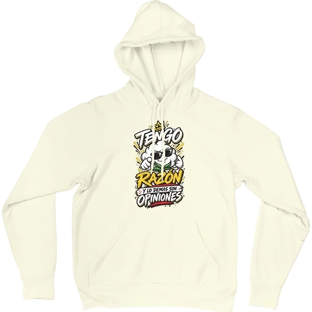 Sudadera beige Tengo Razón - Humor con actitud | Algodón Rebelde