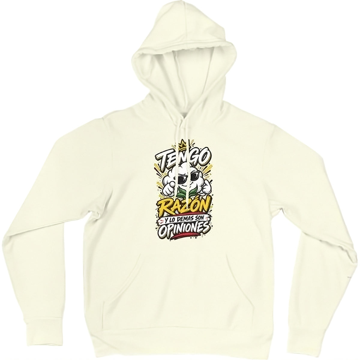 Sudadera beige Tengo Razón - Humor con actitud | Algodón Rebelde
