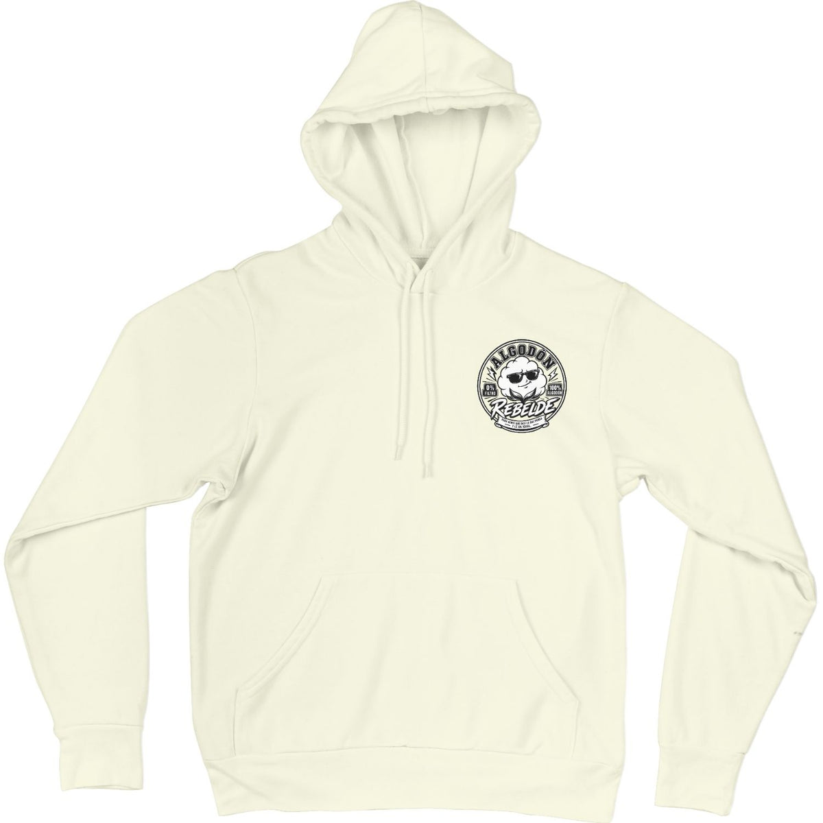 Sudadera beige Algodón Rebelde frontal - 0% Filtro 100% Algodón