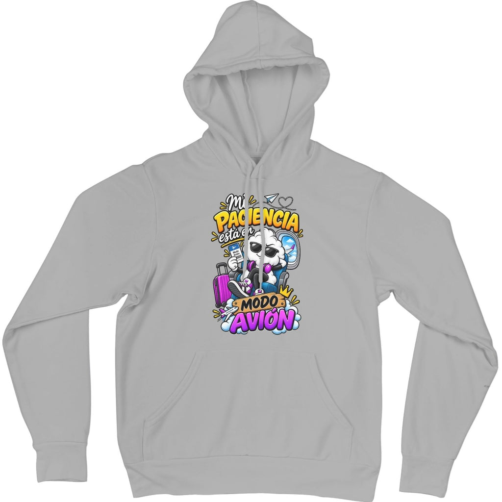Sudadera negra Mi Paciencia Está en Modo Avión - Algodón Rebelde