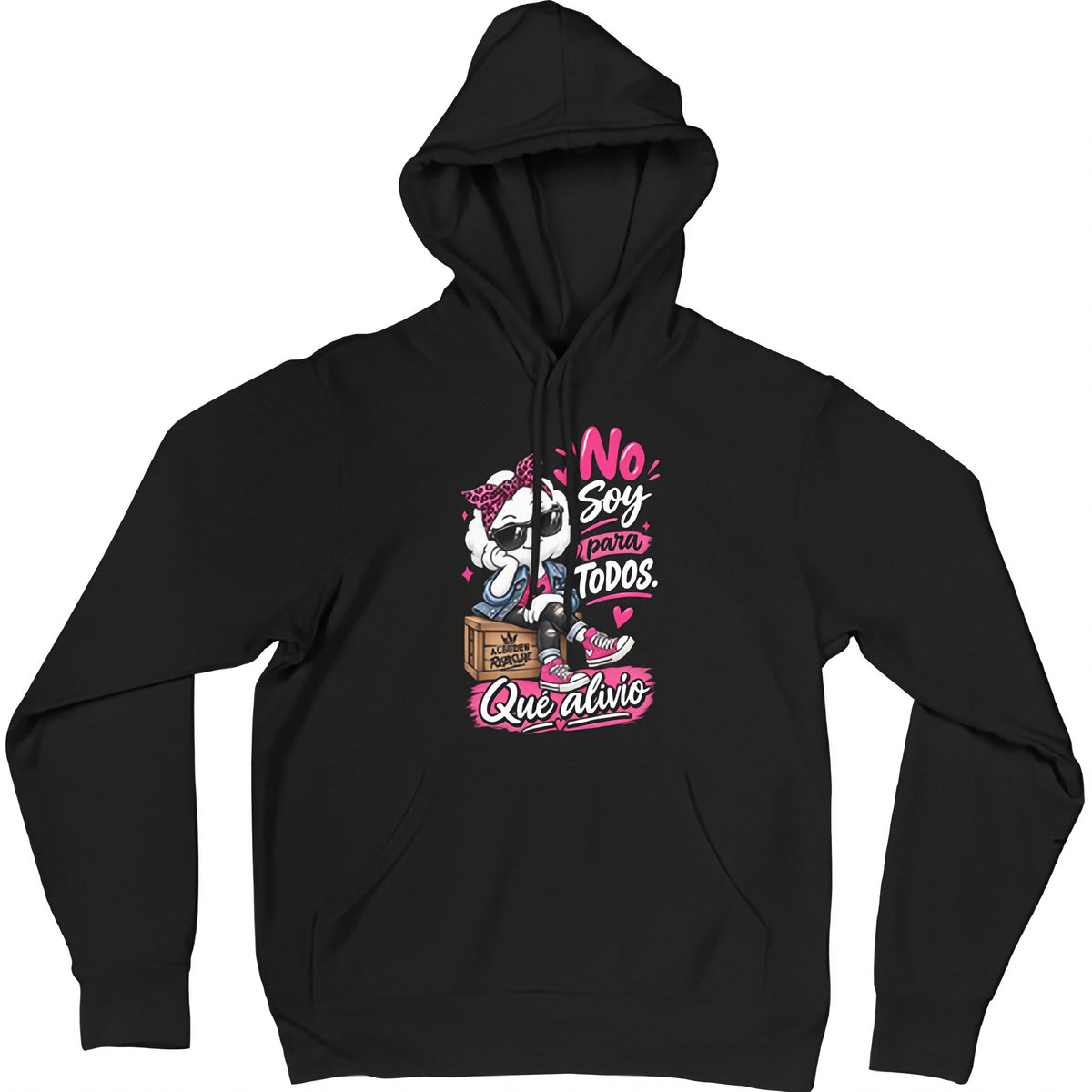 Sudadera negra Algodón Alivio - Actitud y amor propio | Algodón Rebelde