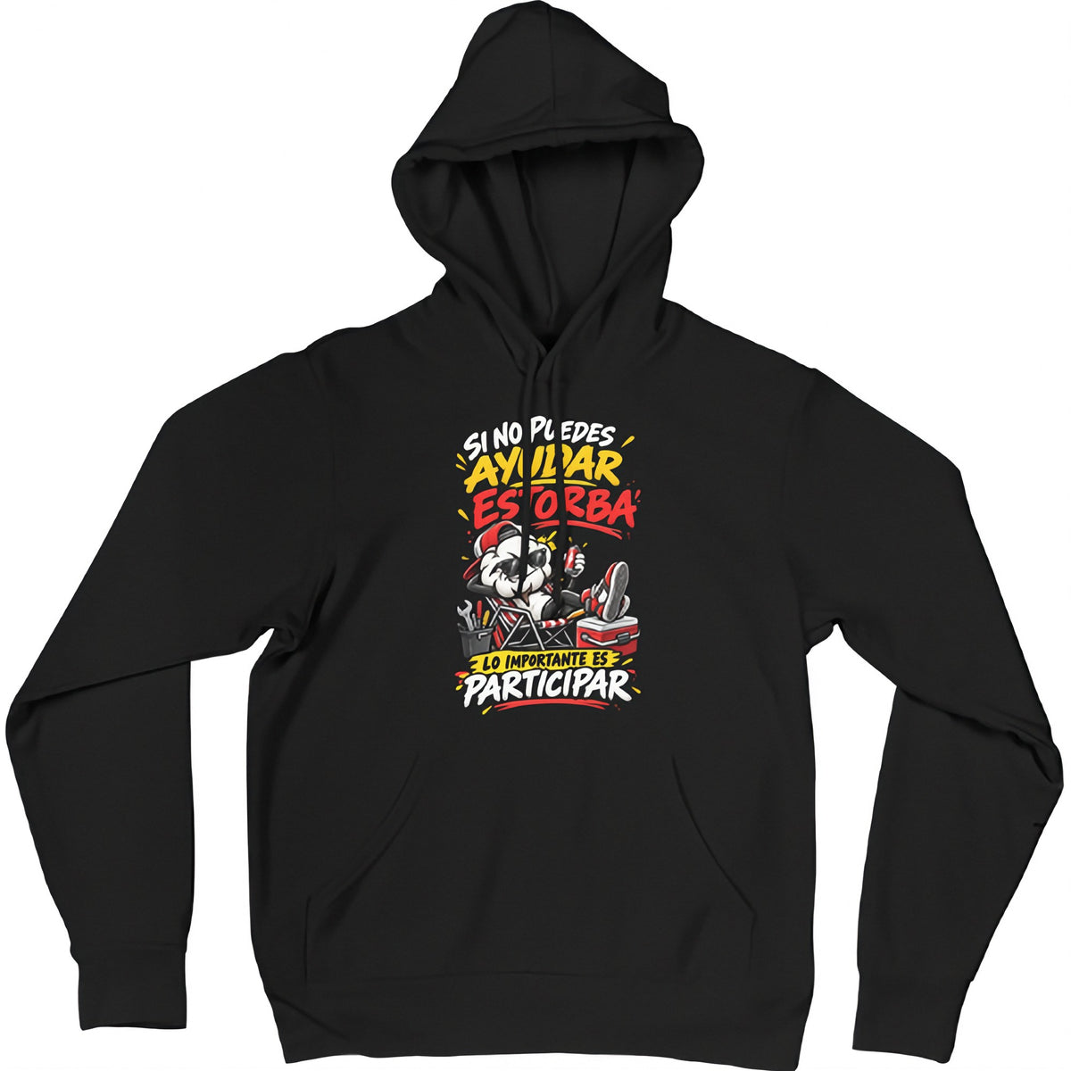 Sudadera negra Si No Puedes Ayudar Estorba - Humor trabajo | Algodón Rebelde